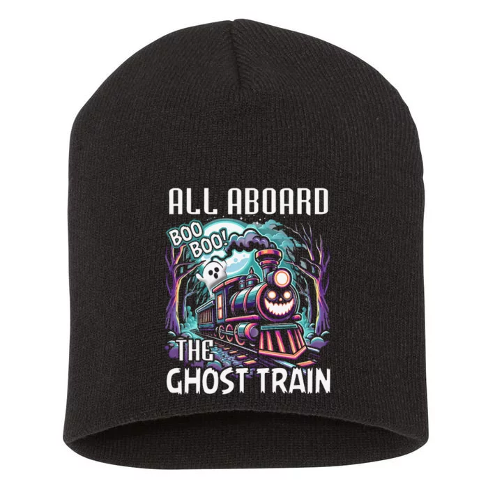 Halloween Train Choo Cho Locomotive All Aboard Railroad Short Acrylic Beanie