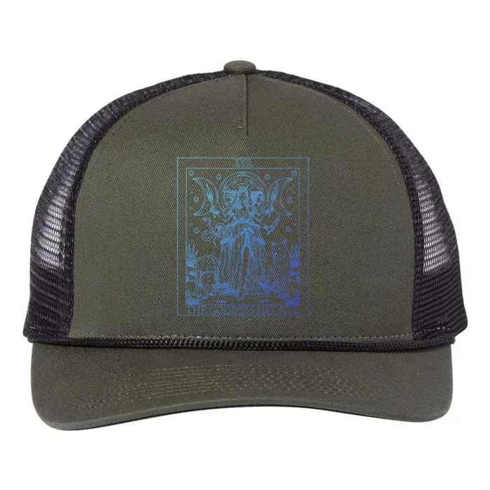 Hecate Tarot Card Triple Moon Goddess Witch Wiccan Pagan Cute Gift Retro Rope Trucker Hat Cap