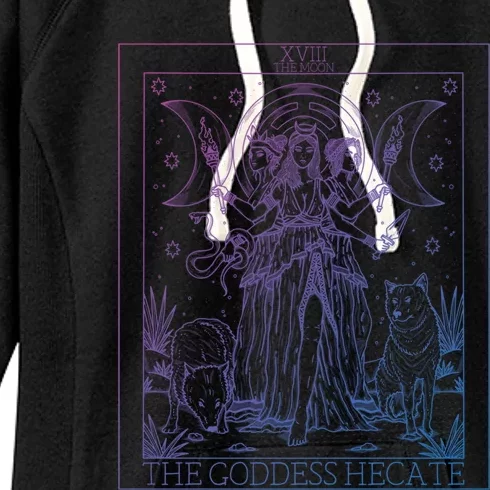 Hecate Tarot Card Triple Moon Goddess Witch Wiccan Pagan Cute Gift Women's Fleece Hoodie