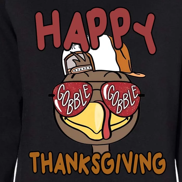 Happy Thanksgiving Cool Gobble Turkey Womens California Wash Sweatshirt