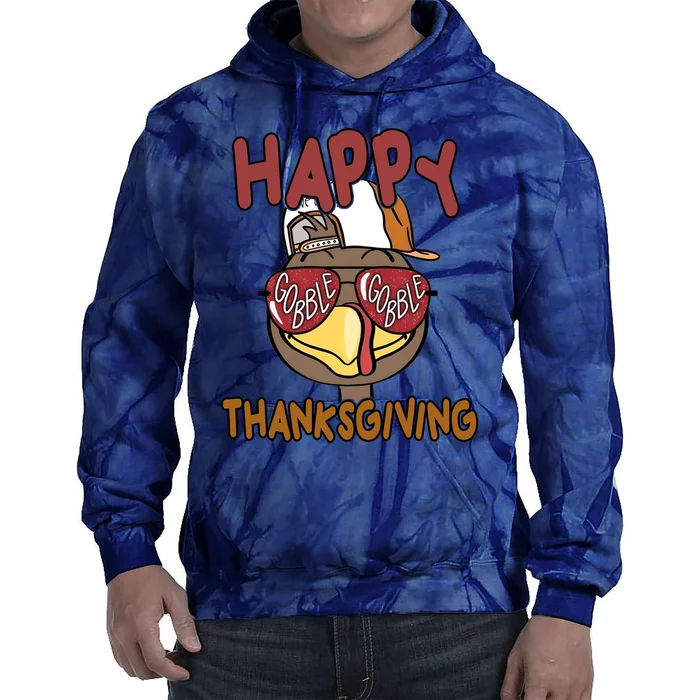 Happy Thanksgiving Cool Gobble Turkey Tie Dye Hoodie