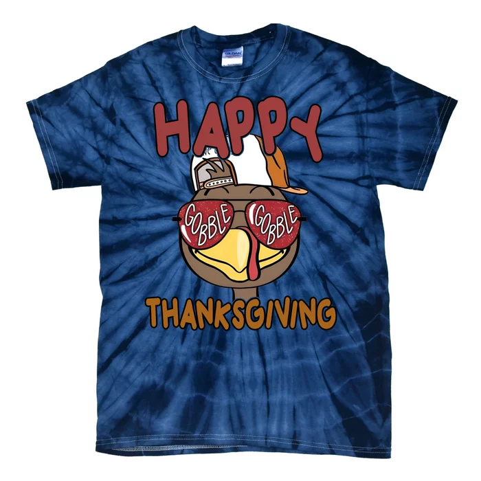 Happy Thanksgiving Cool Gobble Turkey Tie-Dye T-Shirt