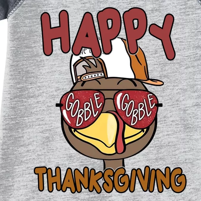 Happy Thanksgiving Cool Gobble Turkey Infant Baby Jersey Bodysuit