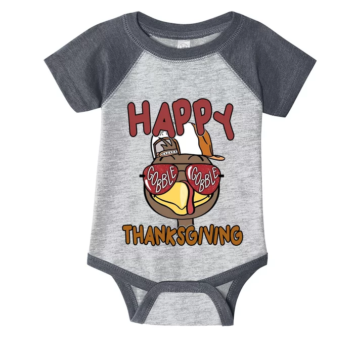 Happy Thanksgiving Cool Gobble Turkey Infant Baby Jersey Bodysuit