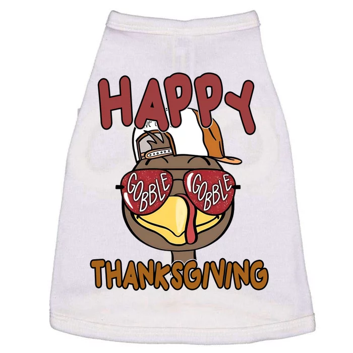 Happy Thanksgiving Cool Gobble Turkey Doggie Tank