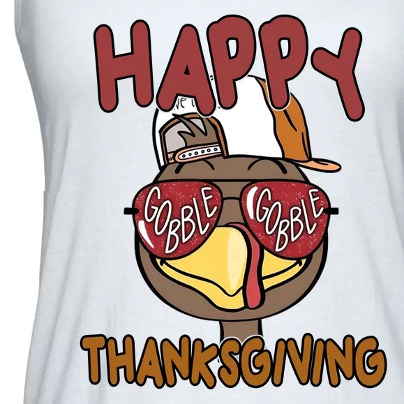 Happy Thanksgiving Cool Gobble Turkey Ladies Essential Flowy Tank