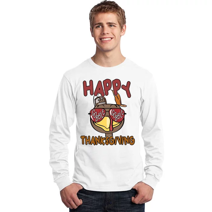 Happy Thanksgiving Cool Gobble Turkey Tall Long Sleeve T-Shirt