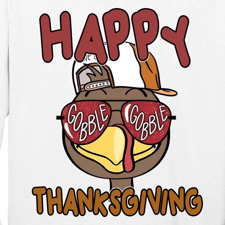 Happy Thanksgiving Cool Gobble Turkey Tall Long Sleeve T-Shirt