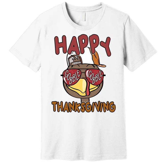 Happy Thanksgiving Cool Gobble Turkey Premium T-Shirt