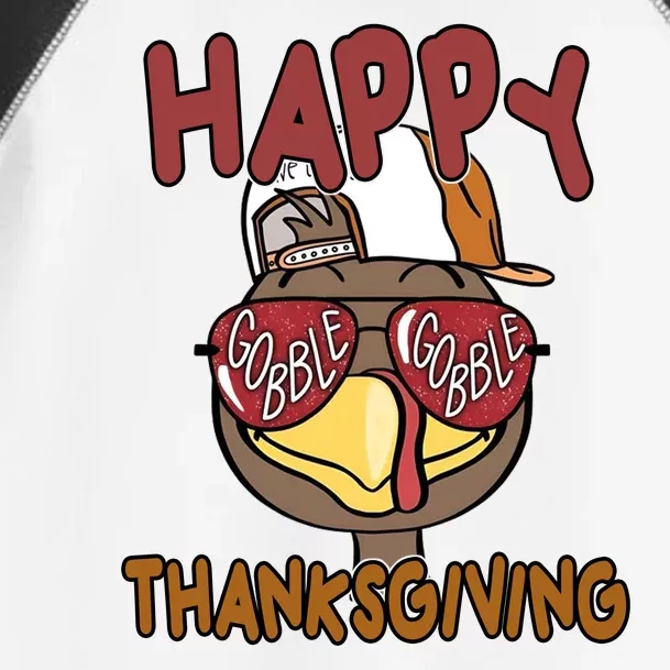 Happy Thanksgiving Cool Gobble Turkey Toddler Fine Jersey T-Shirt