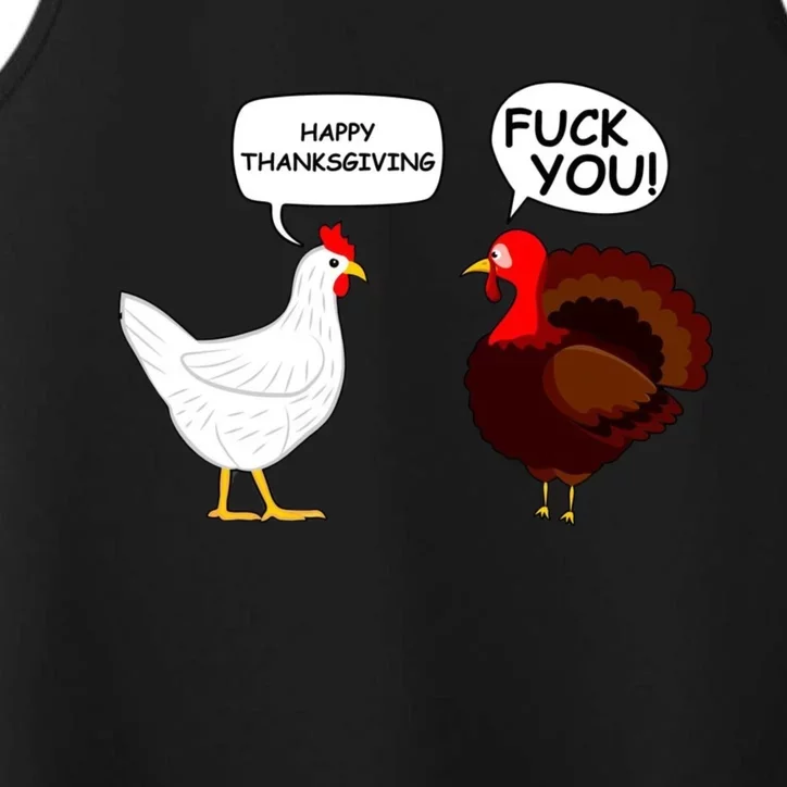 Happy Thanksgiving Chicken Vs Turkey Funny Performance Tank