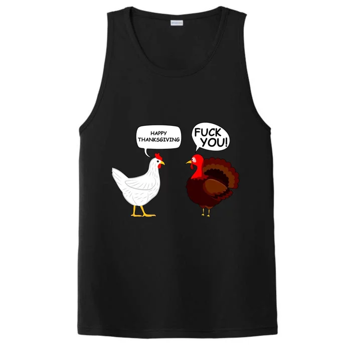 Happy Thanksgiving Chicken Vs Turkey Funny Performance Tank