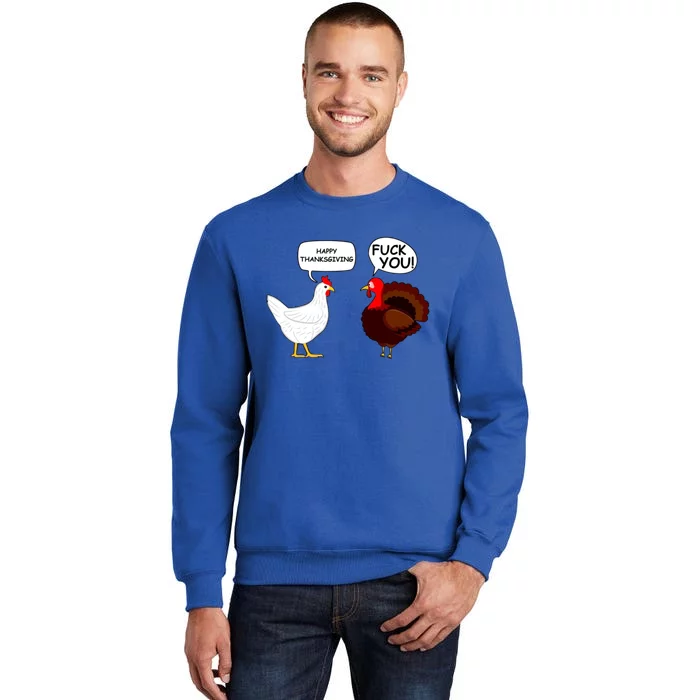 Happy Thanksgiving Chicken Vs Turkey Funny Sweatshirt