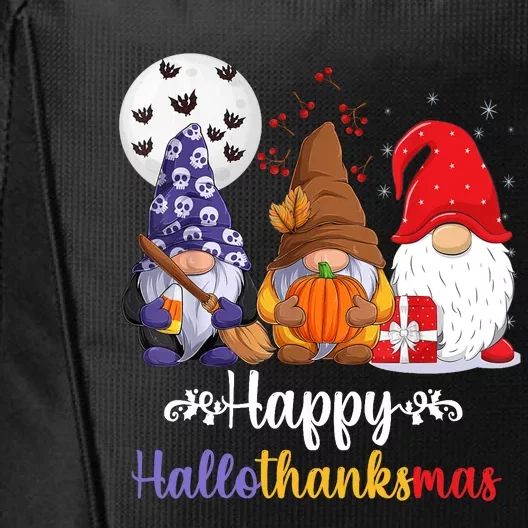 Halloween Thanksgiving Christmas Happy HalloThanksMas Gnomes City Backpack