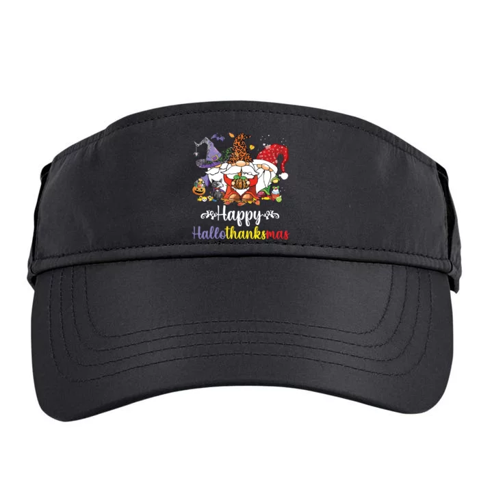 Halloween Thanksgiving Christmas Happy Hallothanksmas Gnome Adult Drive Performance Visor