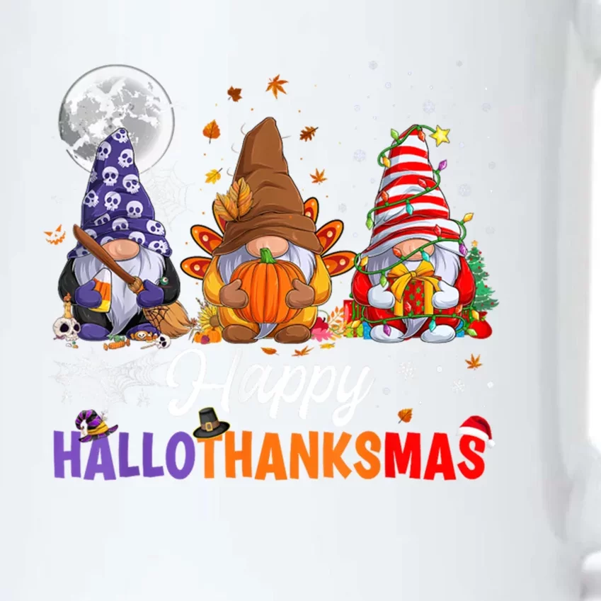 Halloween Thanksgiving Christmas Happy HalloThanksMas Gnomes Black Color Changing Mug