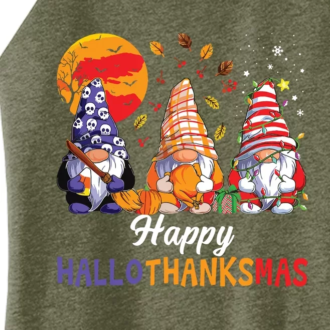 Halloween Thanksgiving Christmas Happy Hallothanksmas Gnomes Women’s Perfect Tri Rocker Tank