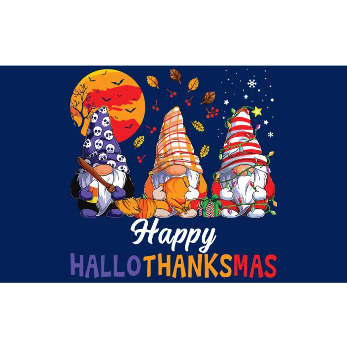 Halloween Thanksgiving Christmas Happy Hallothanksmas Gnomes Bumper Sticker