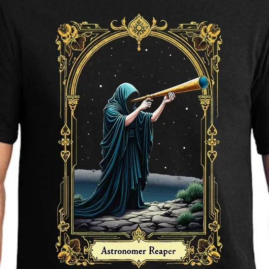 Halloween Tarot Card Skeleton Telescope Astronomer Reaper Pajama Set