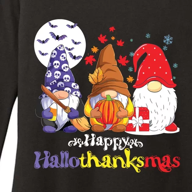 Halloween Thanksgiving Christmas Happy Hallothanksmas Gnomes Womens CVC Long Sleeve Shirt