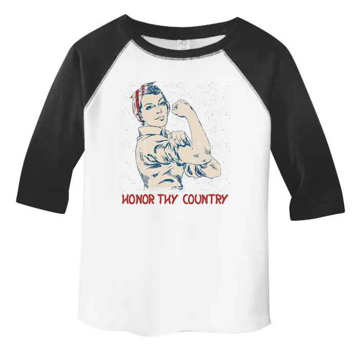 Honor Thy Country American Independence Usa Freedom Cool Gift Toddler Fine Jersey T-Shirt