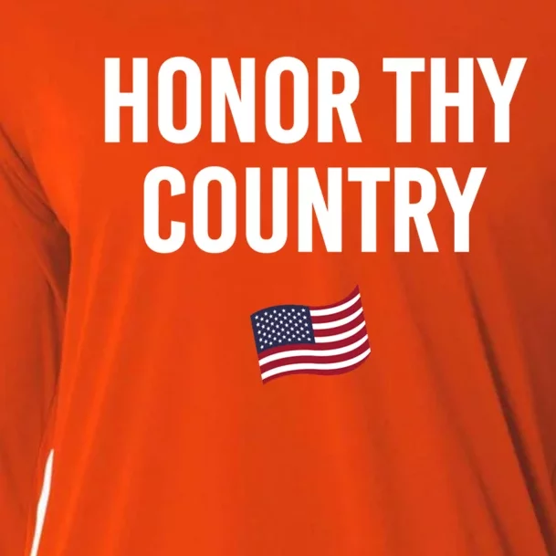 Honor Thy Country American Independence Usa Freedom Great Gift Cooling Performance Long Sleeve Crew