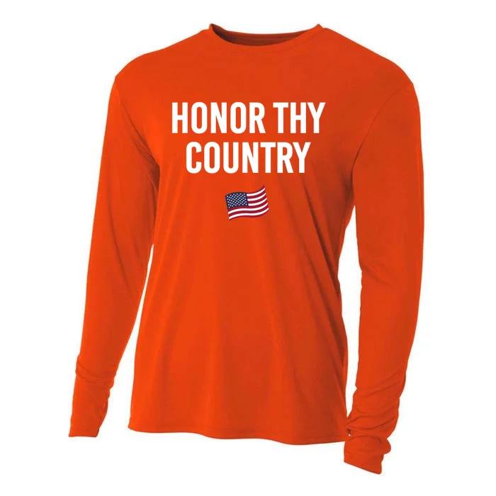 Honor Thy Country American Independence Usa Freedom Great Gift Cooling Performance Long Sleeve Crew