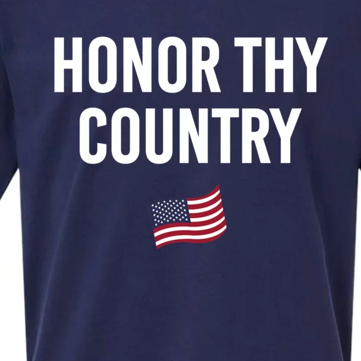 Honor Thy Country American Independence Usa Freedom Great Gift Sueded Cloud Jersey T-Shirt