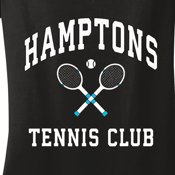 Hamptons Tennis Club Preppy New York Montauk Varsity Women's V-Neck T-Shirt