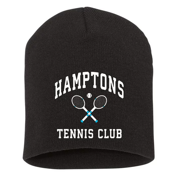 Hamptons Tennis Club Preppy New York Montauk Varsity Short Acrylic Beanie