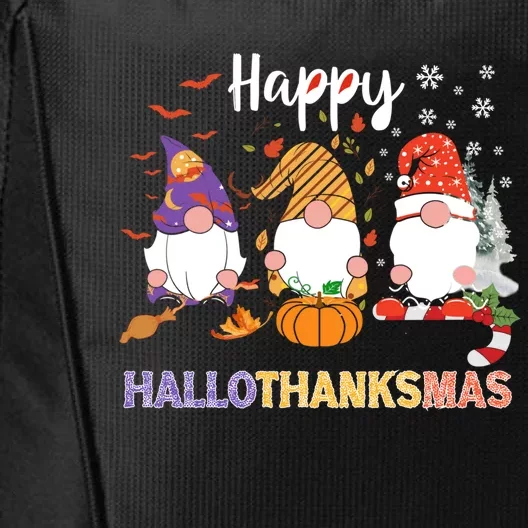 Halloween Thanksgiving Christmas Happy Hallothanksmas Gnomes City Backpack