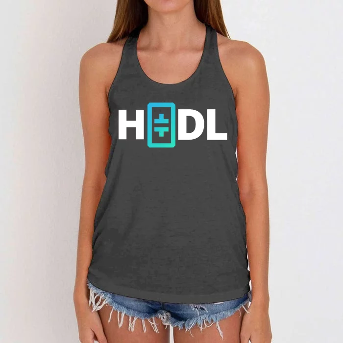 HODL Theta Crypto, Theta Logo, DeFi Theta Crypto, HODL Theta Women's Knotted Racerback Tank