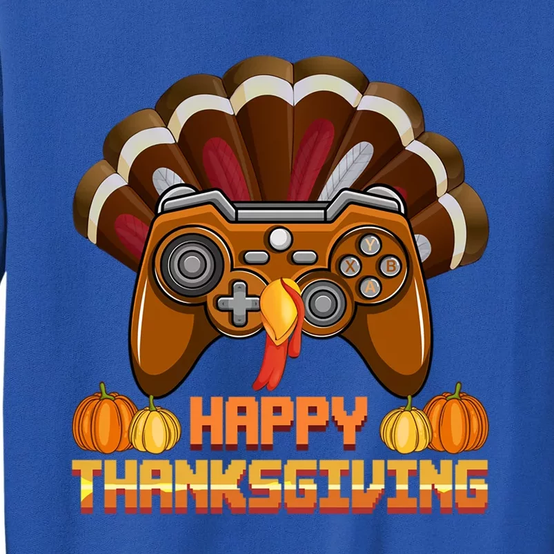 Happy Thanksgaming Cute Video Game Controller Thanksgiving Gift Tall Sweatshirt