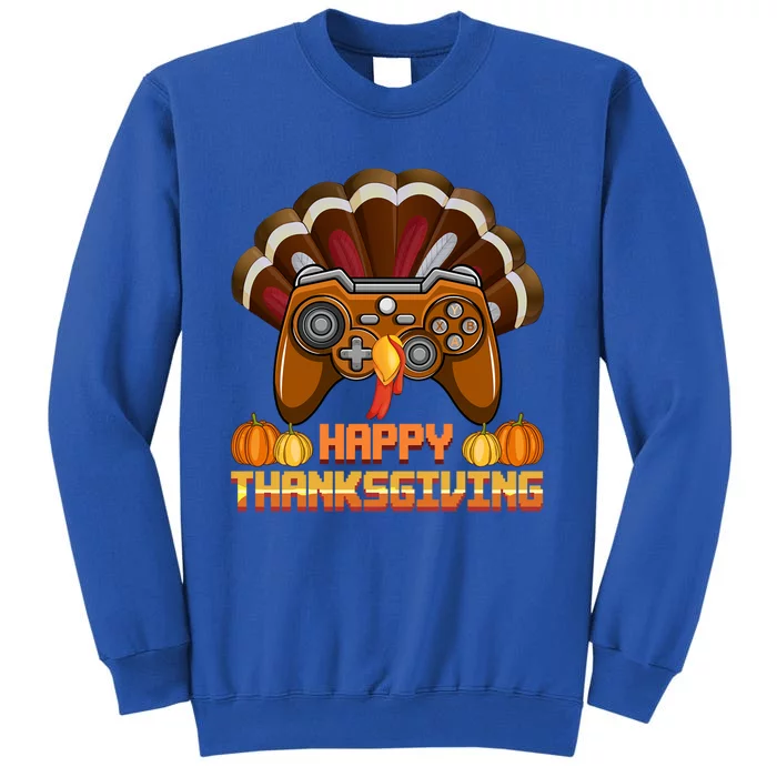 Happy Thanksgaming Cute Video Game Controller Thanksgiving Gift Tall Sweatshirt