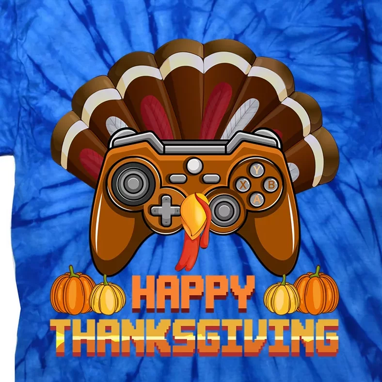 Happy Thanksgaming Cute Video Game Controller Thanksgiving Gift Tie-Dye T-Shirt