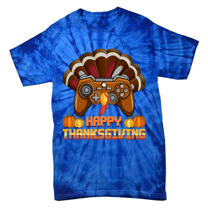 Happy Thanksgaming Cute Video Game Controller Thanksgiving Gift Tie-Dye T-Shirt