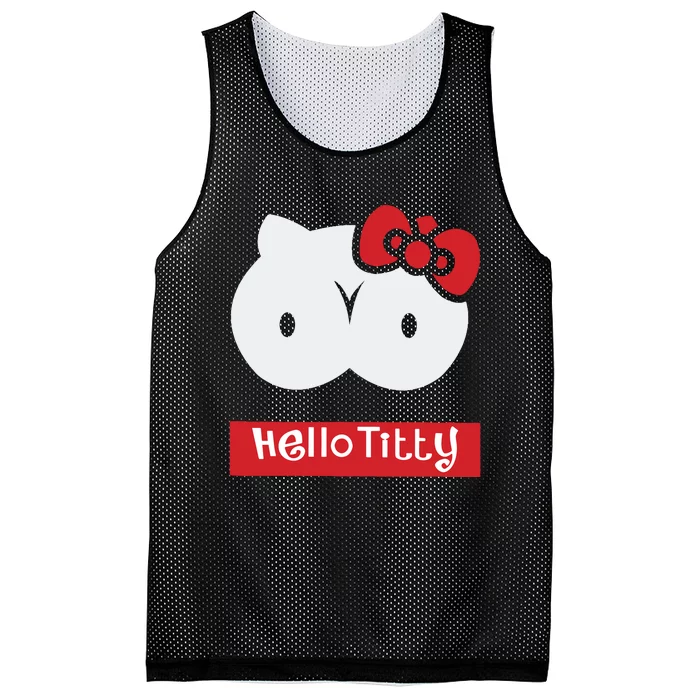 Hello Titty Cute Cat Boobs Butts Funny Meme Funny Mother’s Day Mesh Reversible Basketball Jersey Tank