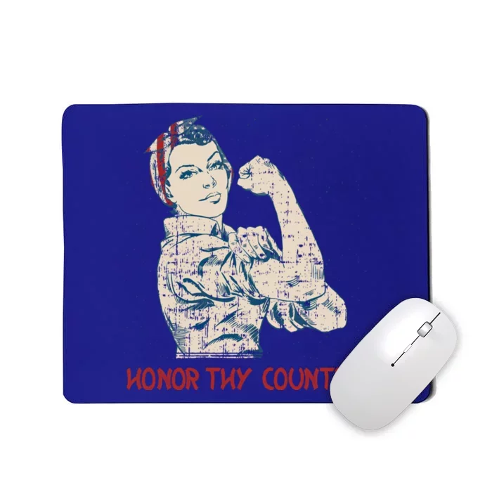 Honor Thy Country American Independence Usa Freedom Gift Mousepad