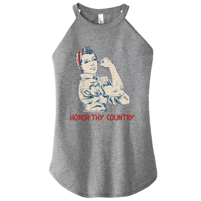 Honor Thy Country American Independence Usa Freedom Gift Women’s Perfect Tri Rocker Tank