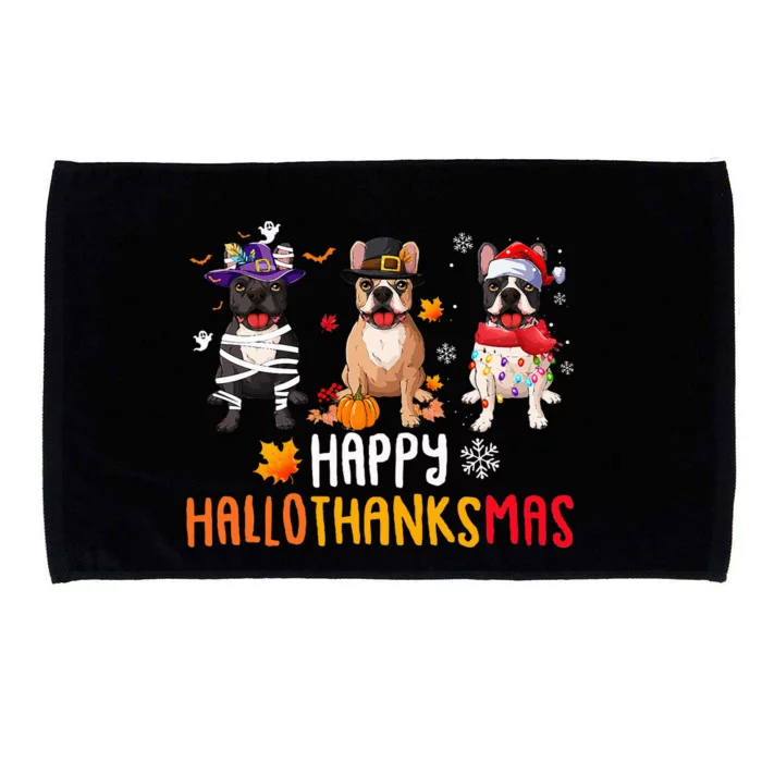 Halloween Thanksgiving Christmas Funny French Bulldog Dogs Microfiber Hand Towel