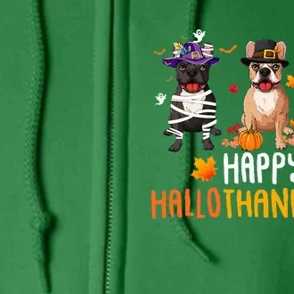 Halloween Thanksgiving Christmas Funny French Bulldog Dogs Full Zip Hoodie