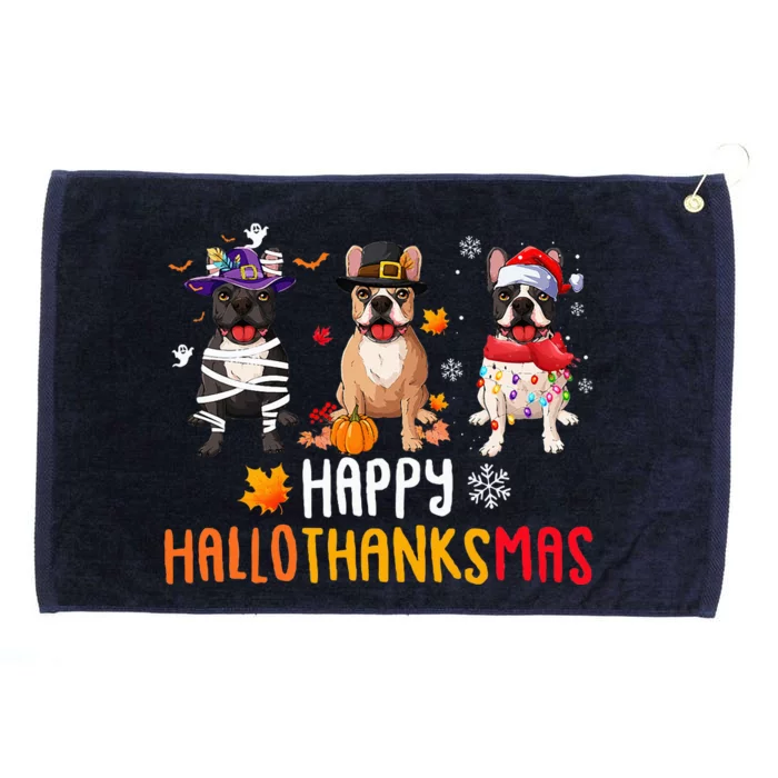 Halloween Thanksgiving Christmas Funny French Bulldog Dogs Grommeted Golf Towel