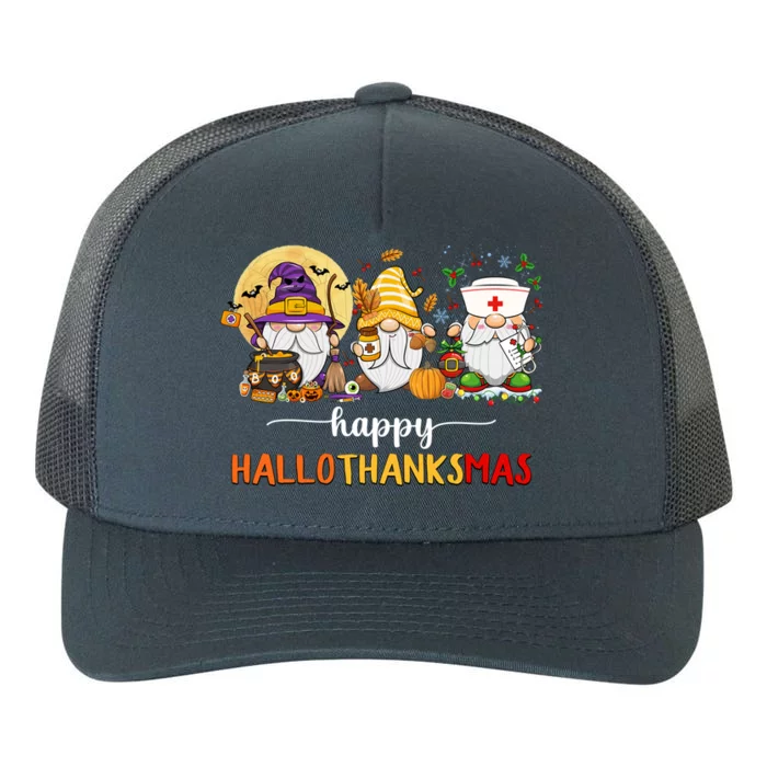 Halloween Thanksgiving Christmas Gnome Nurse Hallothanksmas Cute Gift Yupoong Adult 5-Panel Trucker Hat