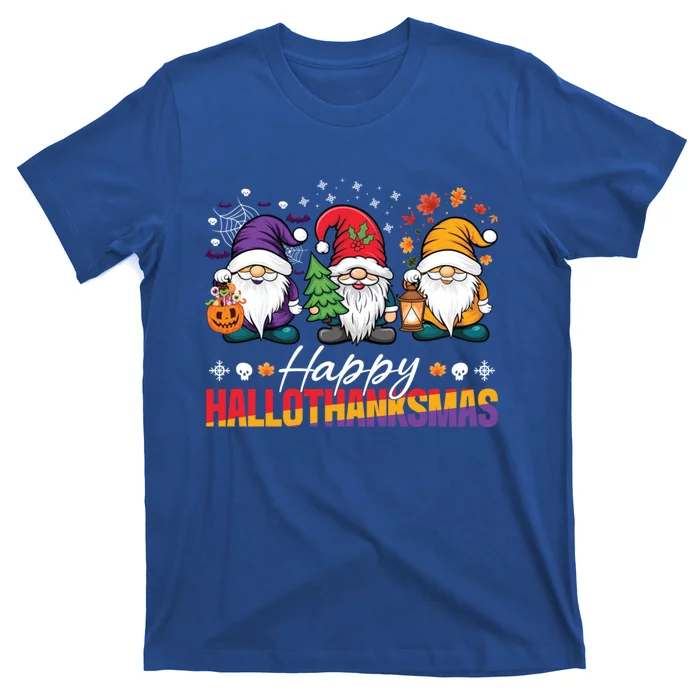 Halloween Thanksgiving Christmas Happy Hallothanksmas Funny Gift T-Shirt