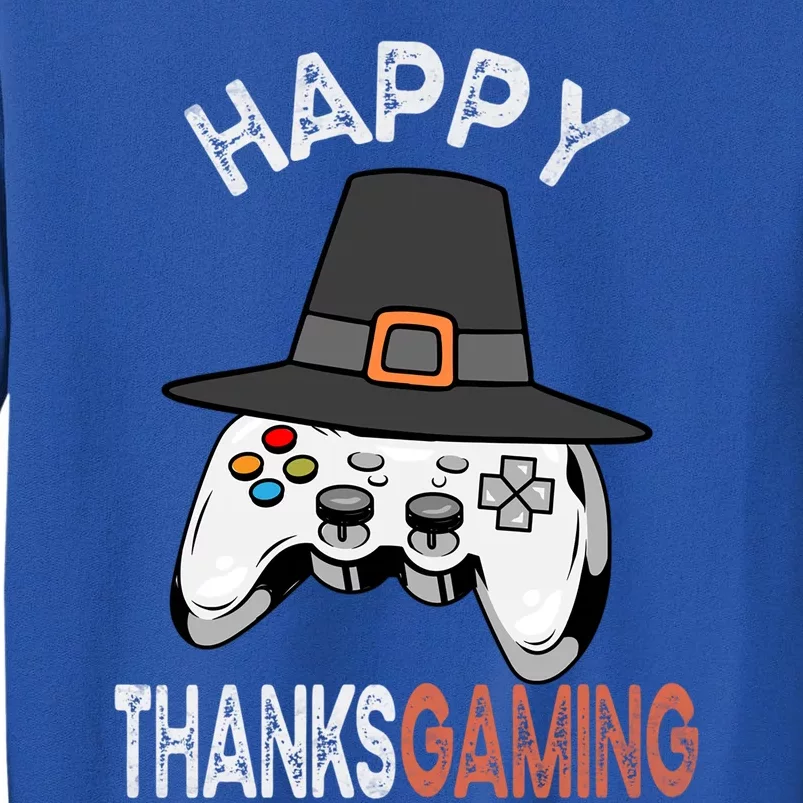 Happy Thanksgaming Cute Video Game Controller Thanksgiving Gift Tall Sweatshirt