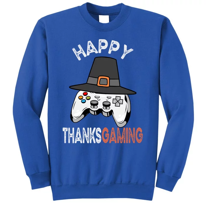 Happy Thanksgaming Cute Video Game Controller Thanksgiving Gift Tall Sweatshirt