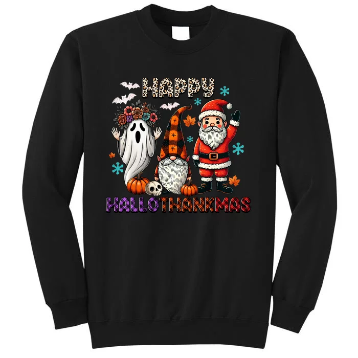 Halloween Thanksgiving Christmas Hallothanksmas Tall Sweatshirt