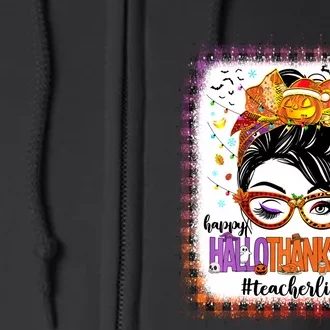 Halloween Thanksgiving Christmas Teacher Life Full Zip Hoodie