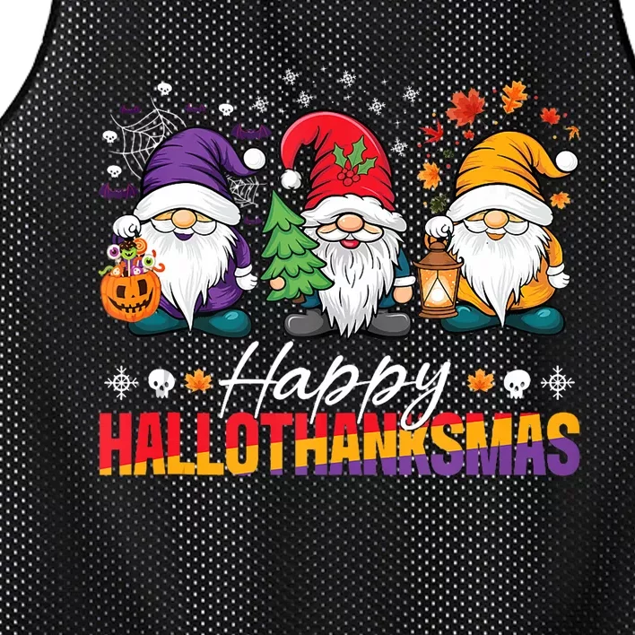 Halloween Thanksgiving Christmas Happy Hallothanksmas Funny Mesh Reversible Basketball Jersey Tank