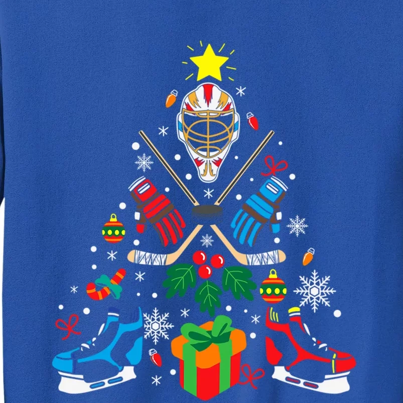 Hockey Tree Christmas Tree Funny Hockey Lover Xmas Tree Great Gift Tall Sweatshirt